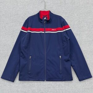 johnnie-O Navy Performance Jacket with Red & White Stripes